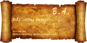 Básthy Anett névjegykártya