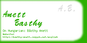 anett basthy business card