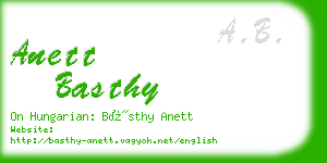 anett basthy business card